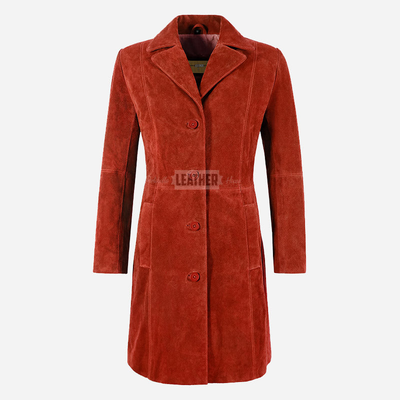 VIONNA Women's 3/4 Length Suede Coat