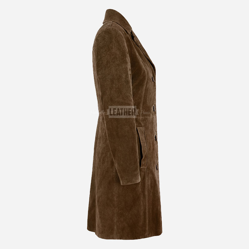 VIONNA Women's 3/4 Length Suede Coat