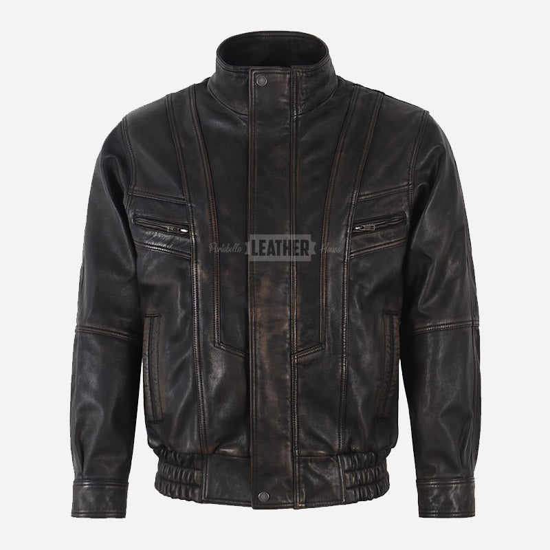 MATTEO Men's Classic Leather Blouson Jacket