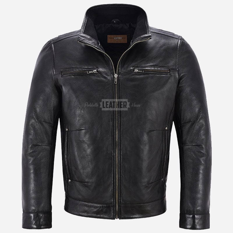 BENTOR Men's Casual Leather Jacket