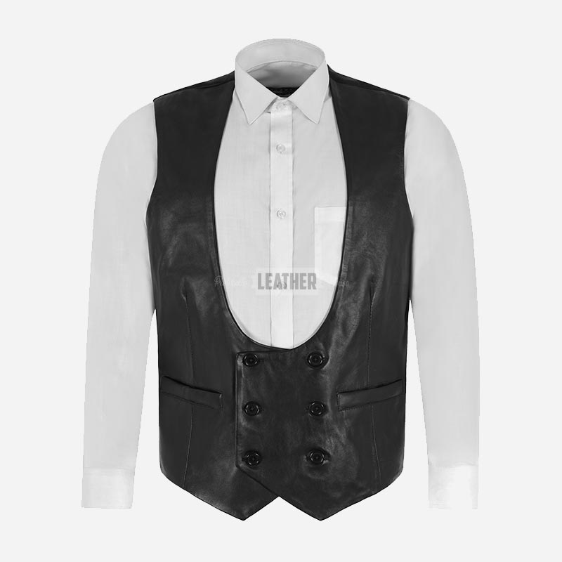 THE EDWARDIAN Leather Waistcoat for Men