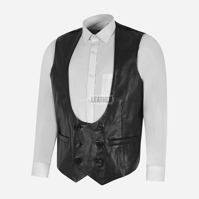 THE EDWARDIAN Leather Waistcoat for Men