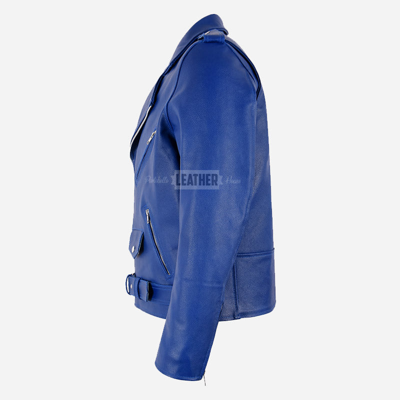 GRUZE Men’s Classic Leather Biker Jacket