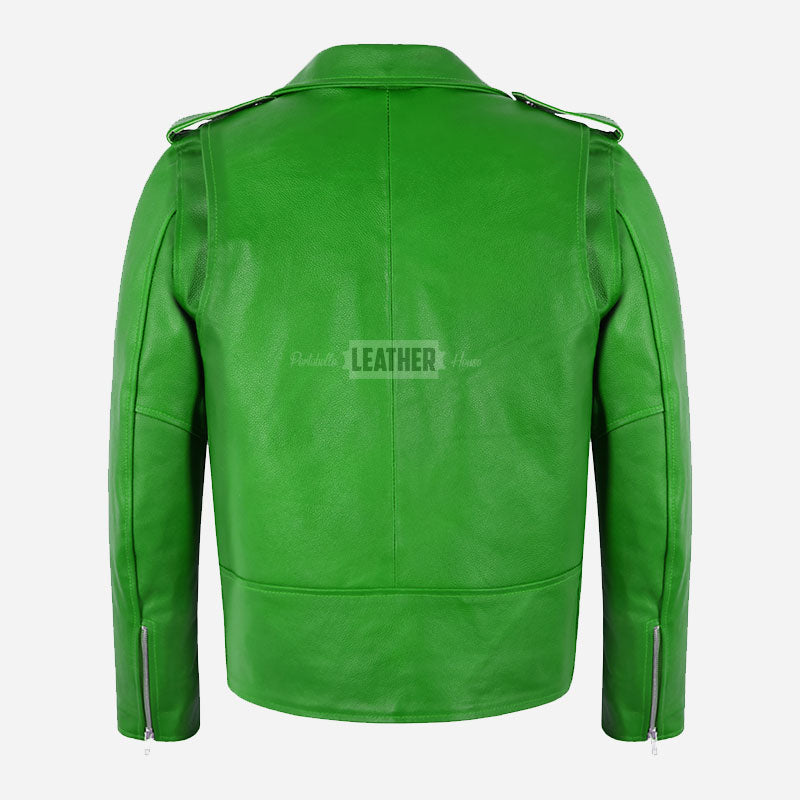 GRUZE Men’s Classic Leather Biker Jacket