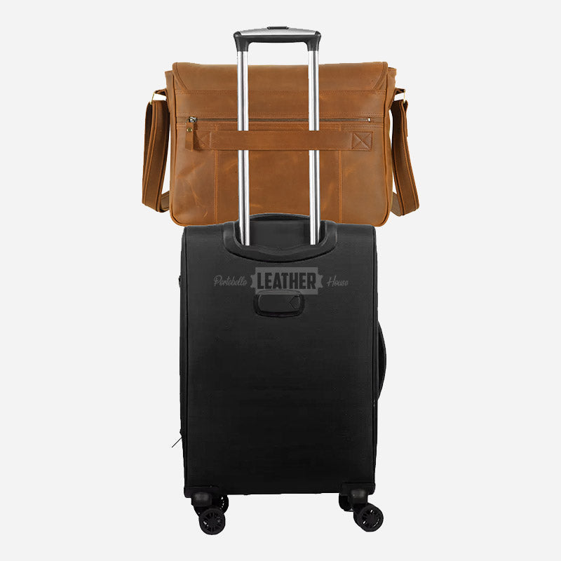 Vintage Leather Laptop Messenger Bag