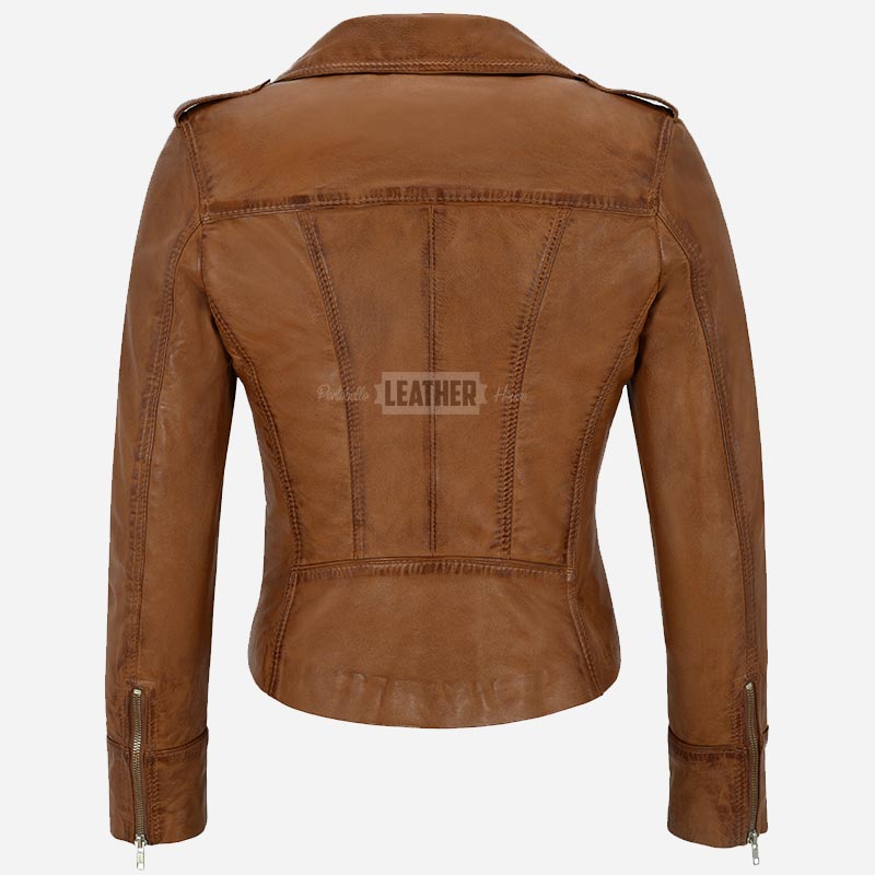 OXVA Centre Zip Leather Biker Jacket