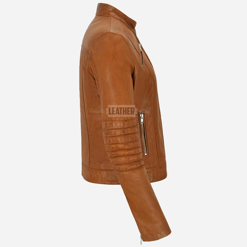 KORA Women's Leather Racer Jacket