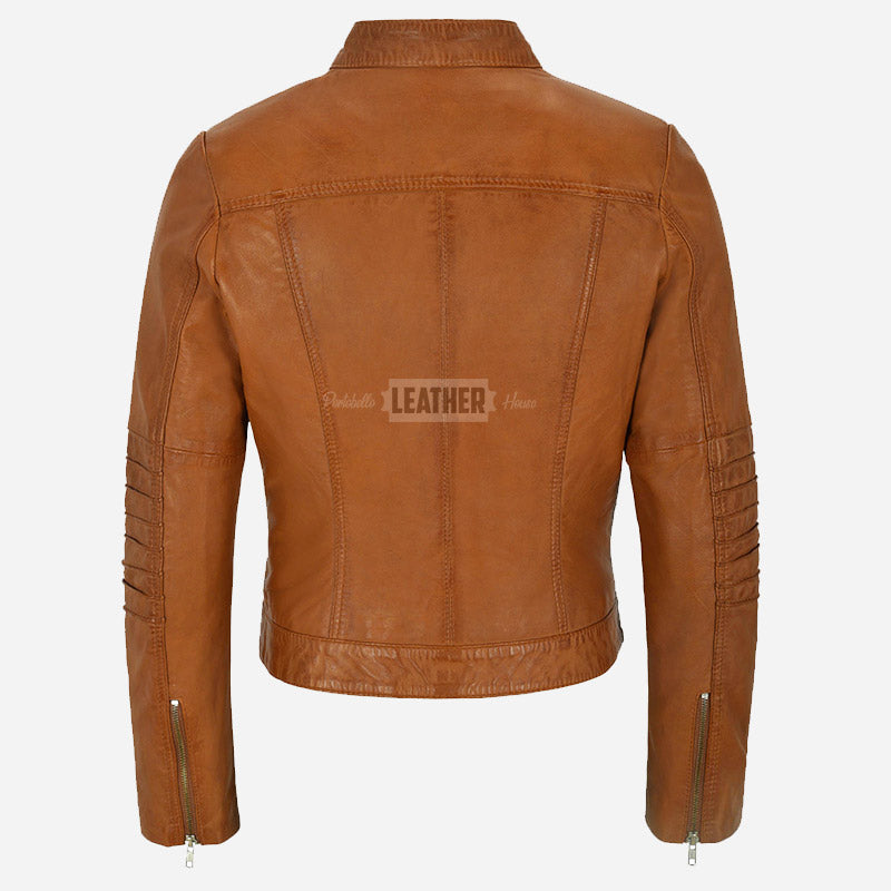 KORA Women's Leather Racer Jacket