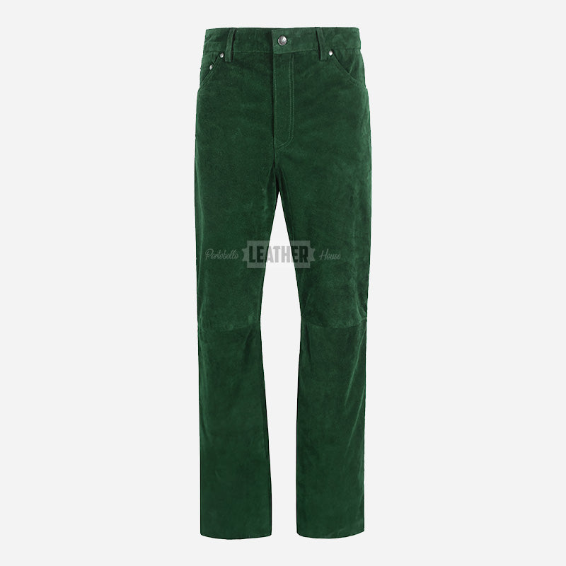 GRIT Men's Suede Leather Pants Green