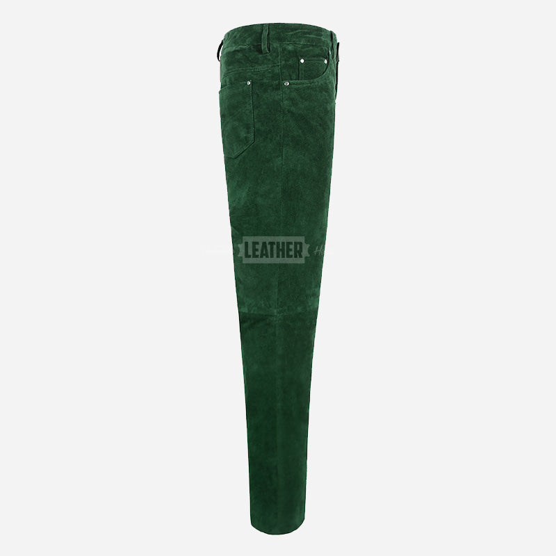 GRIT Men's Suede Leather Pants Green