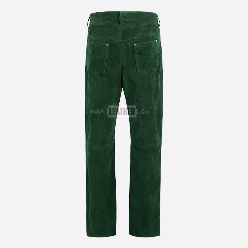 GRIT Men's Suede Leather Pants Green