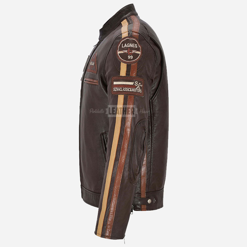 ASTRYX SIZMA Style Leather Racer Jacket