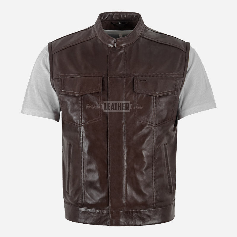 ZORVE Men’s Brown Leather Vest