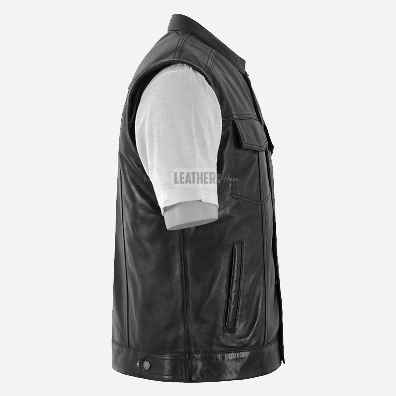 ZORVE Men’s Black Leather Vest