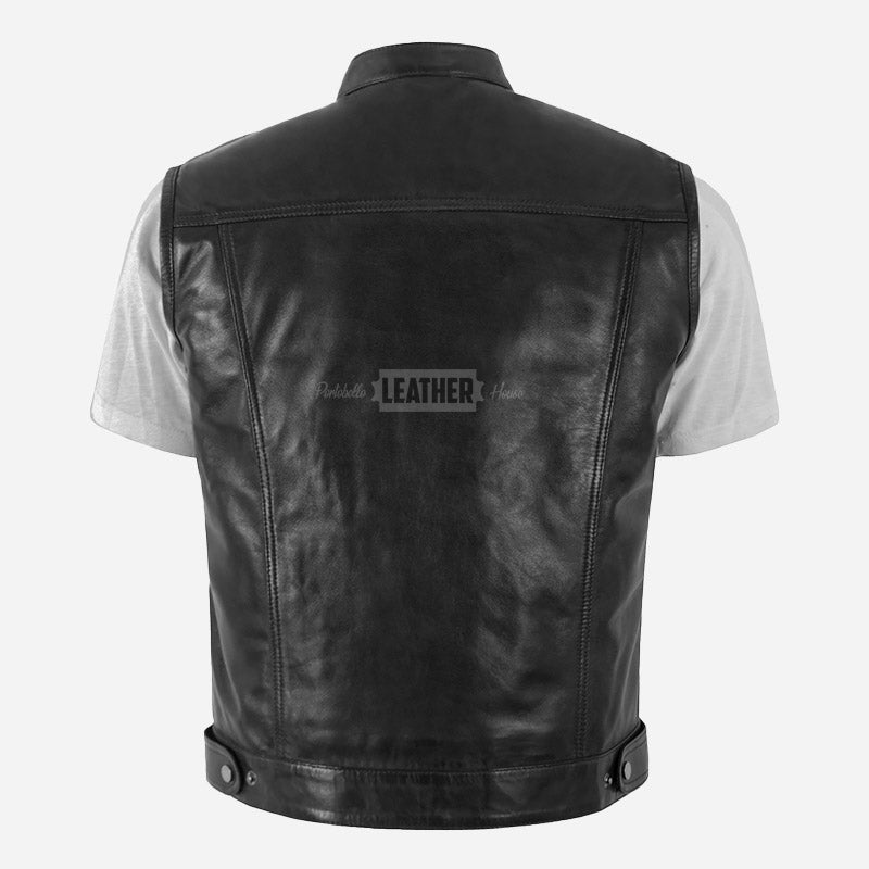 ZORVE Men’s Black Leather Vest