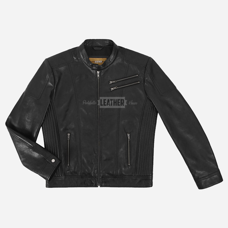 VELTREN Men’s Black Leather Jacket