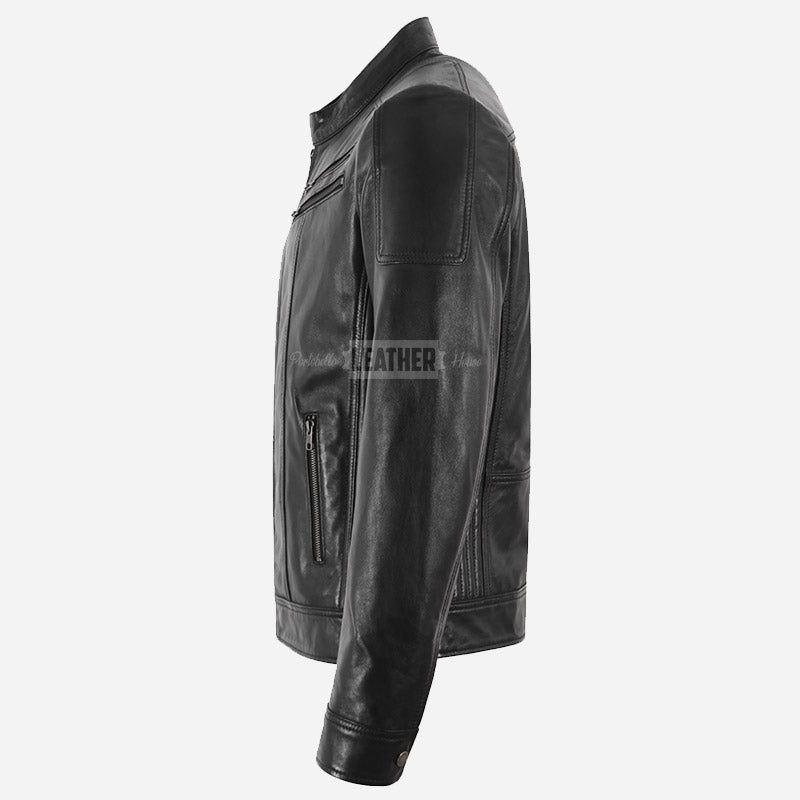 VELTREN Men’s Black Leather Jacket