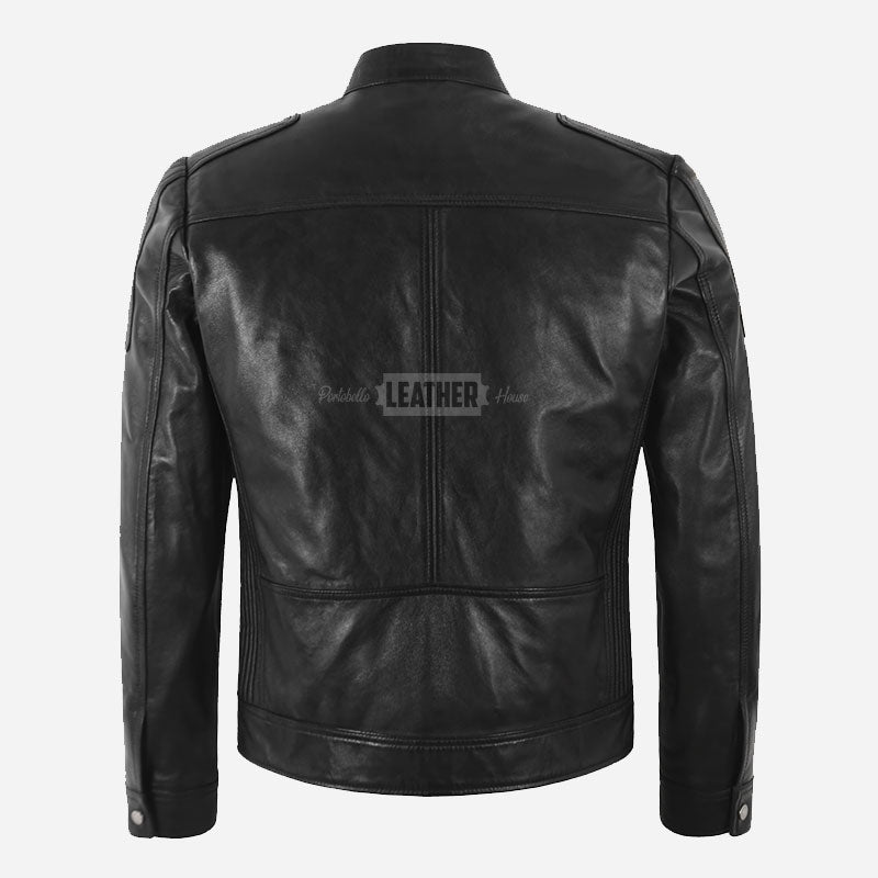 MORDAN Men's Black Leather Jacket