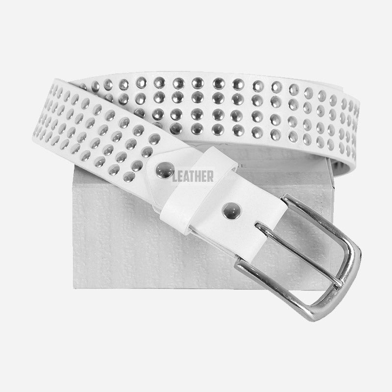 Metallic Studded Leather Belts for Men