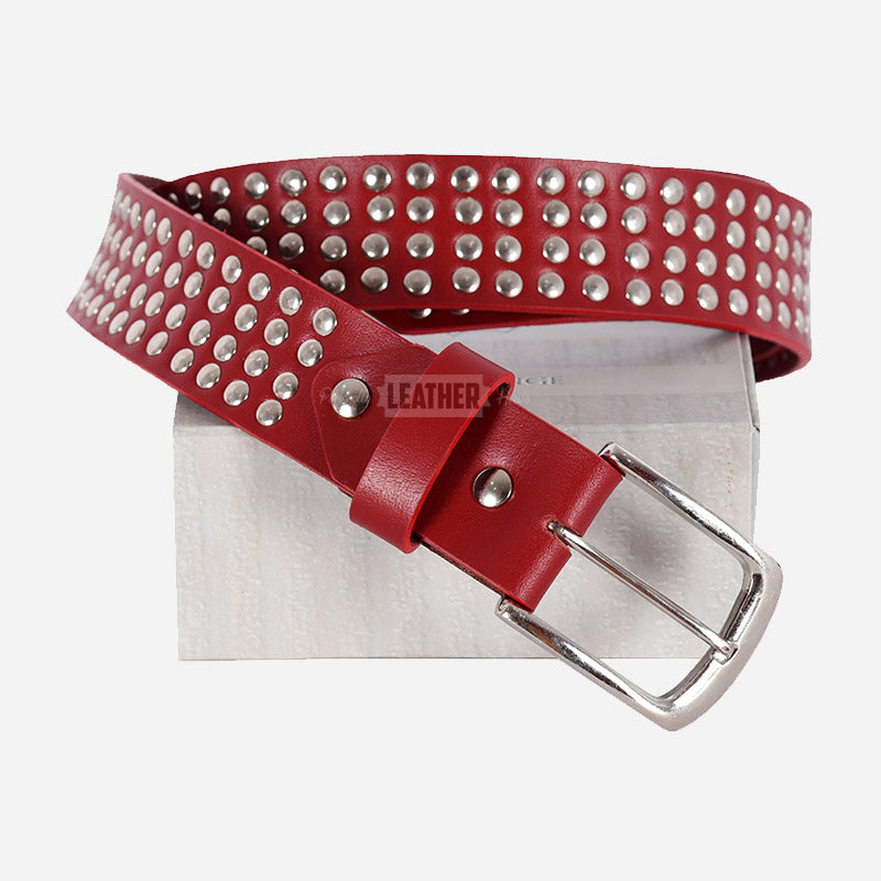 Metallic Studded Leather Belts for Men