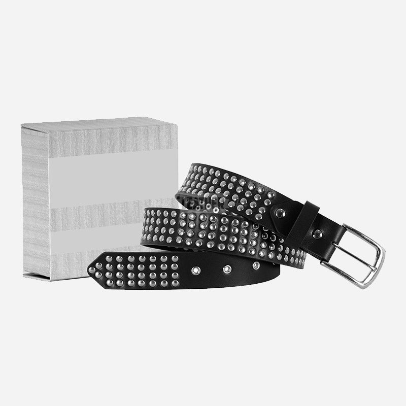 Metallic Studded Leather Belts for Men