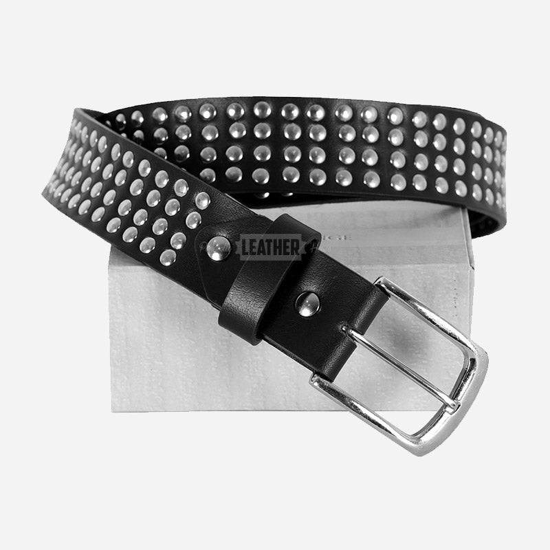 Metallic Studded Leather Belts for Men