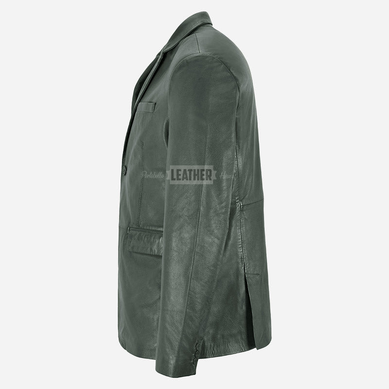 MALRIN Men's Leather Blazer