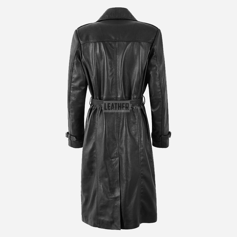 ZEPHIRA Women's Oversized Leather Trench Coat