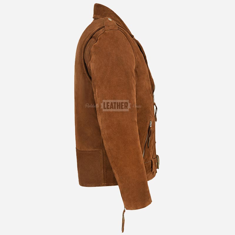 DAVIES Men’s Suede Biker Jacket