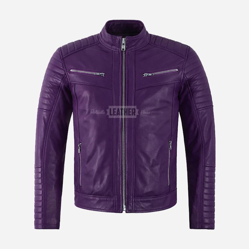 AZREN Leather Biker Jacket for Men