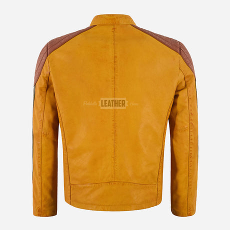 BRAVURA Men's Leather Racer Jacket