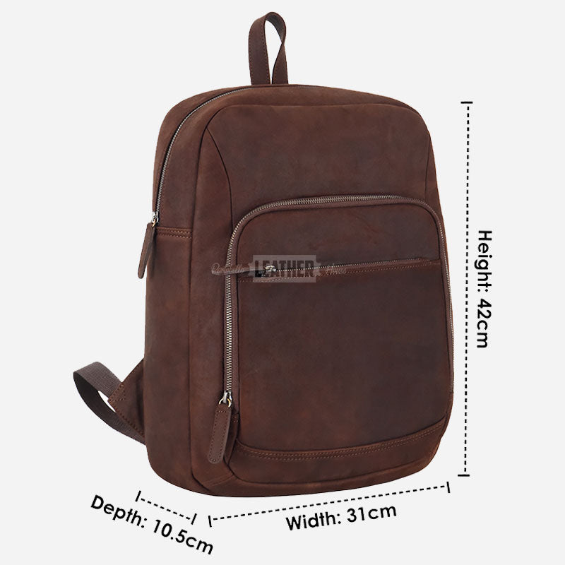 Vintage Leather Backpack Laptop Bag