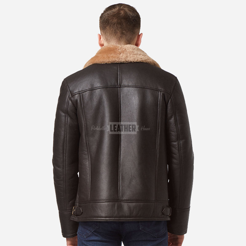 NORTHDALE Men's Sheepskin Aviator Jacket