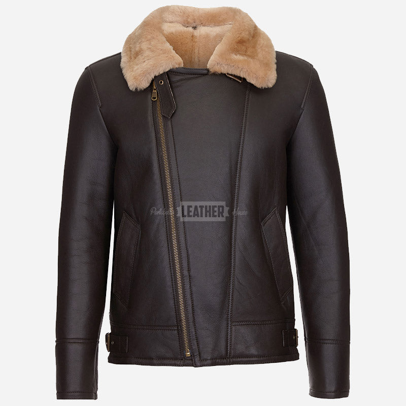 NORTHDALE Men's Sheepskin Aviator Jacket