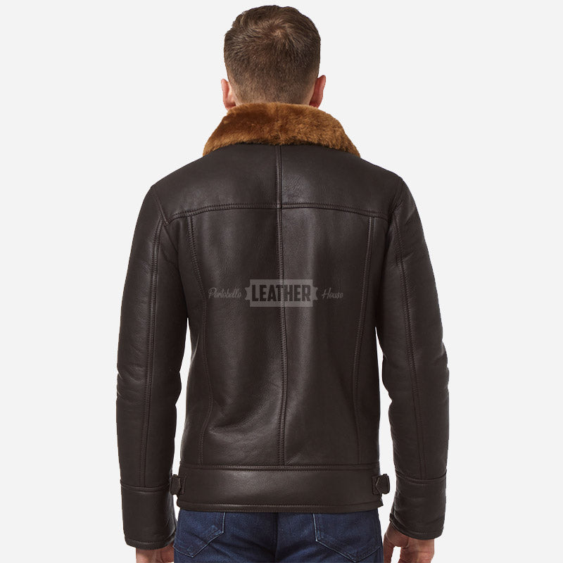 NORTHDALE Men's Sheepskin Aviator Jacket