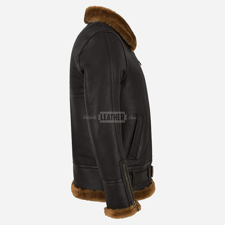 WESTLEIGH B3 Sheepskin Aviator Jacket Brown & Ginger