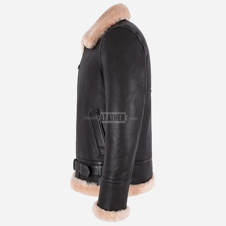 WESTLEIGH B3 Sheepskin Aviator Jacket Brown & Beige