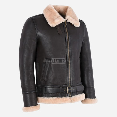 WESTLEIGH B3 Sheepskin Aviator Jacket Brown & Beige