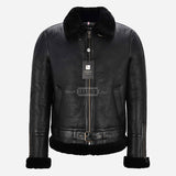 WESTLEIGH B3 Sheepskin Aviator Jacket in Black
