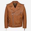GRUZE Men’s Classic Leather Biker Jacket