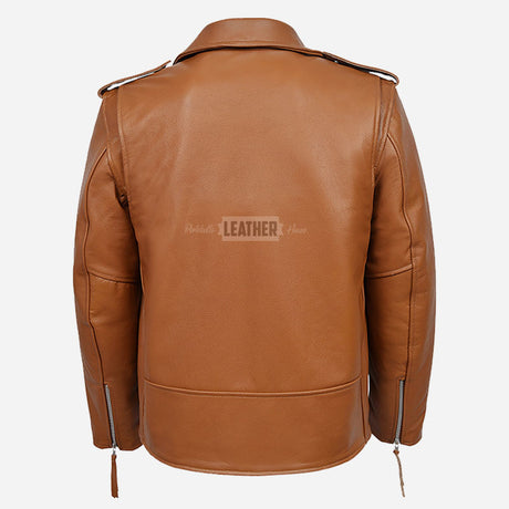 GRUZE Men’s Classic Leather Biker Jacket