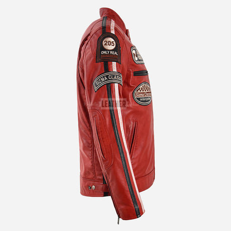 ASTRYX SIZMA Men's Leather Racer Jacket