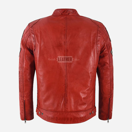 ASTRYX SIZMA Men's Leather Racer Jacket
