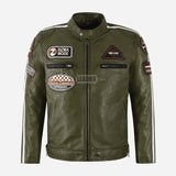 ASTRYX SIZMA Men's Leather Racer Jacket