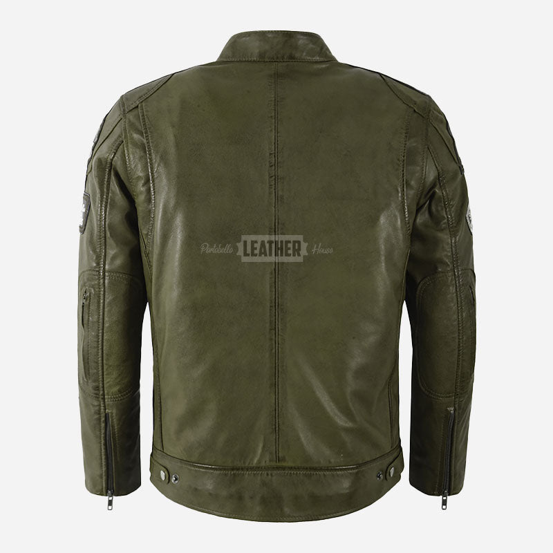 ASTRYX SIZMA Men's Leather Racer Jacket