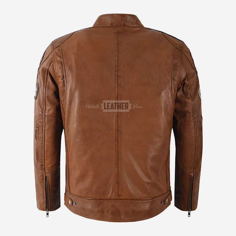 ASTRYX SIZMA Style Leather Racer Jacket
