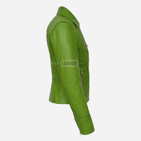 OXVA Centre Zip Leather Biker Jacket