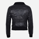 AIVIE Women's Leather Bomber Jacket