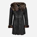 STAMFORD Toscana Shearling Mid-Length Coat Black