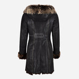 STAMFORD Toscana Shearling Mid-Length Coat Black